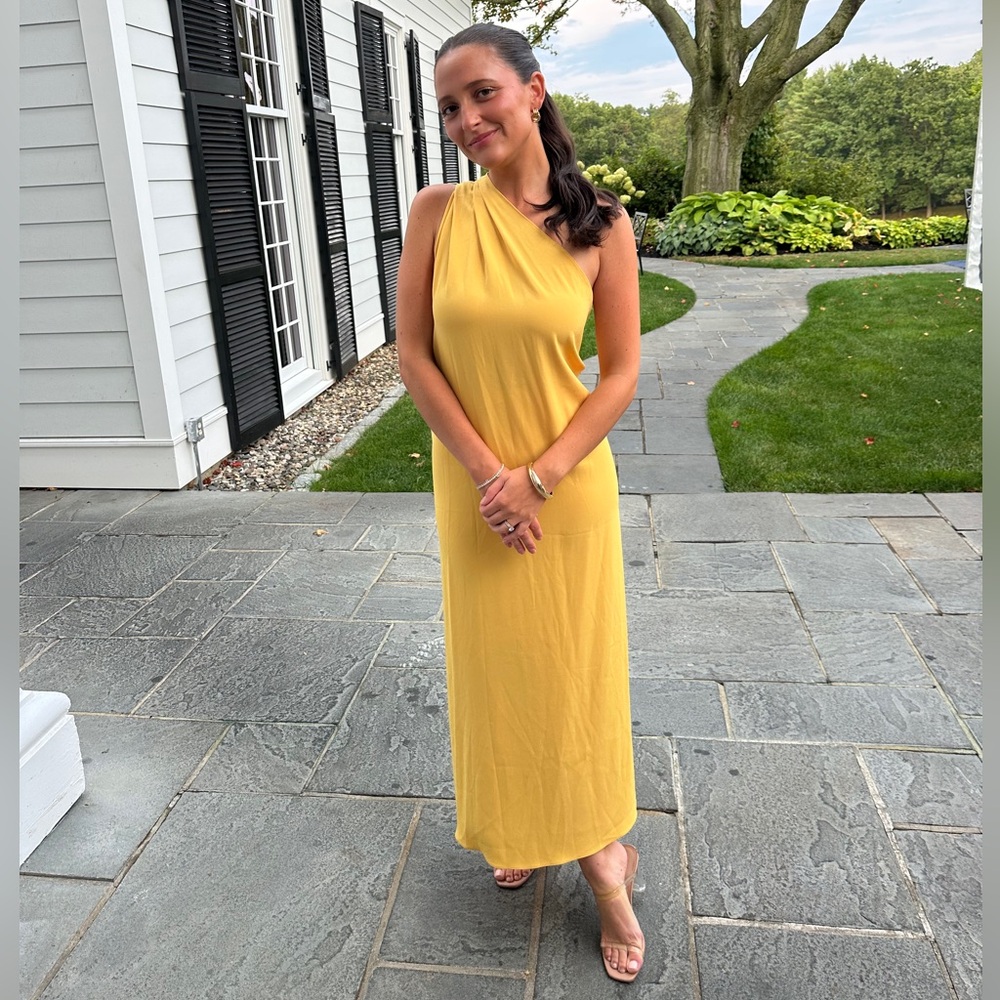 Wedding guest Yellow Midi Dress
